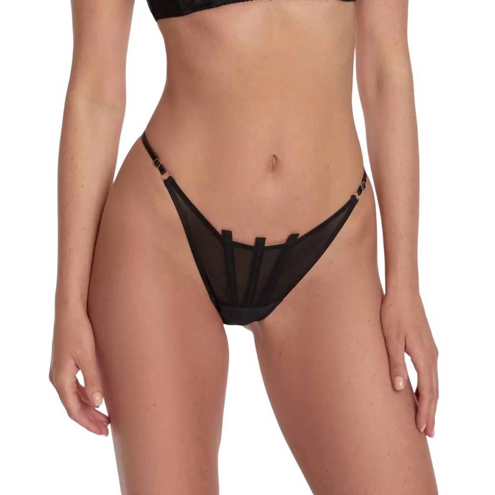 NEW AJOUR las ventas lace adjustable g-string in black